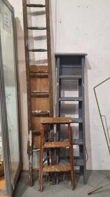 LADDERS AND IRONING BOARD