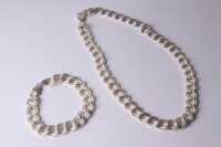 SILVER NECKLACE BRACELET SET