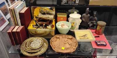 BOOKS, FIGURES AND BRASSWARE