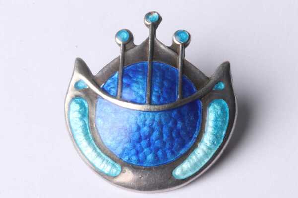 SILVER ENAMEL BROOCH