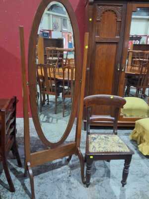CHEVAL MIRROR AND CHAIR