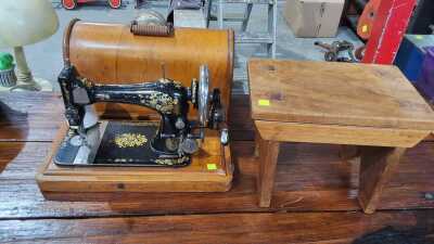 STOOL AMD SEWING MACHINE