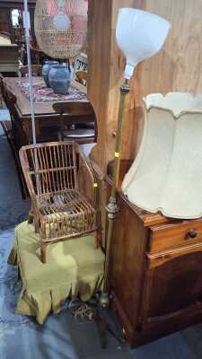 STANDARD LAMP, STOOL AND CHAIR