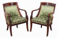PAIR OF MAHOGANY ARMCHAIRS
