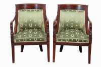 PAIR OF MAHOGANY ARMCHAIRS - 2