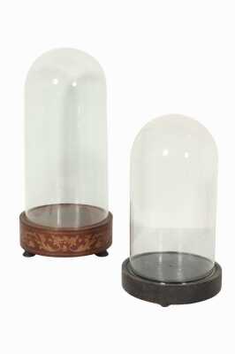TWO GLASS DISPLAY DOMES