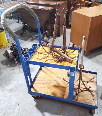 FISHING TROLLEY AND ANCHORS