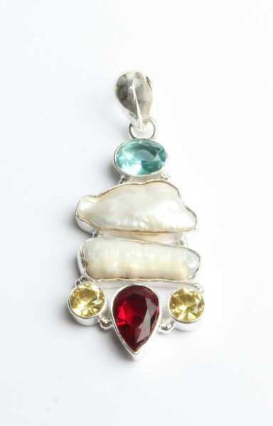 SILVER GEMSTONE PENDANT