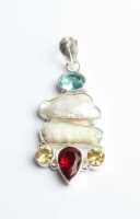 SILVER GEMSTONE PENDANT