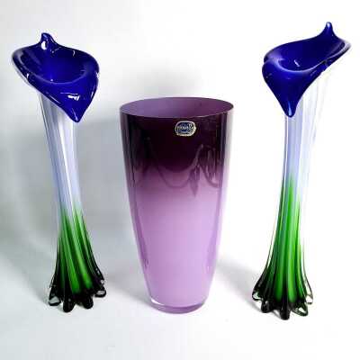 COLOURED GLASS VASES