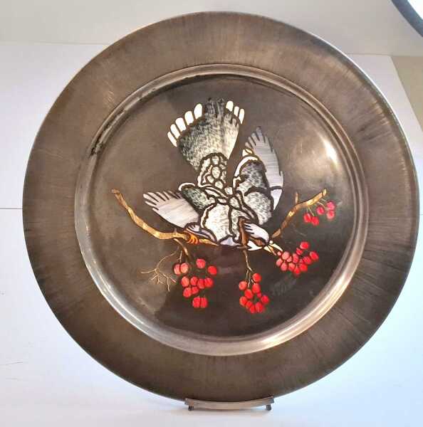 SILVER BLUE JAY PLATE