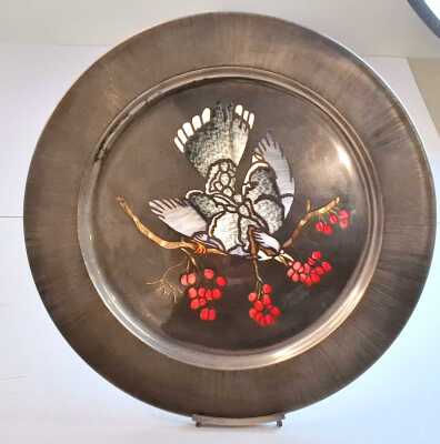 SILVER BLUE JAY PLATE